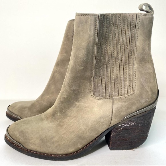 Jeffrey Campbell Bentley 2 Western Leather Bootie Gray - Picture 3 of 5